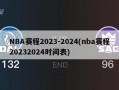 NBA赛程2023-2024(nba赛程20232024时间表)